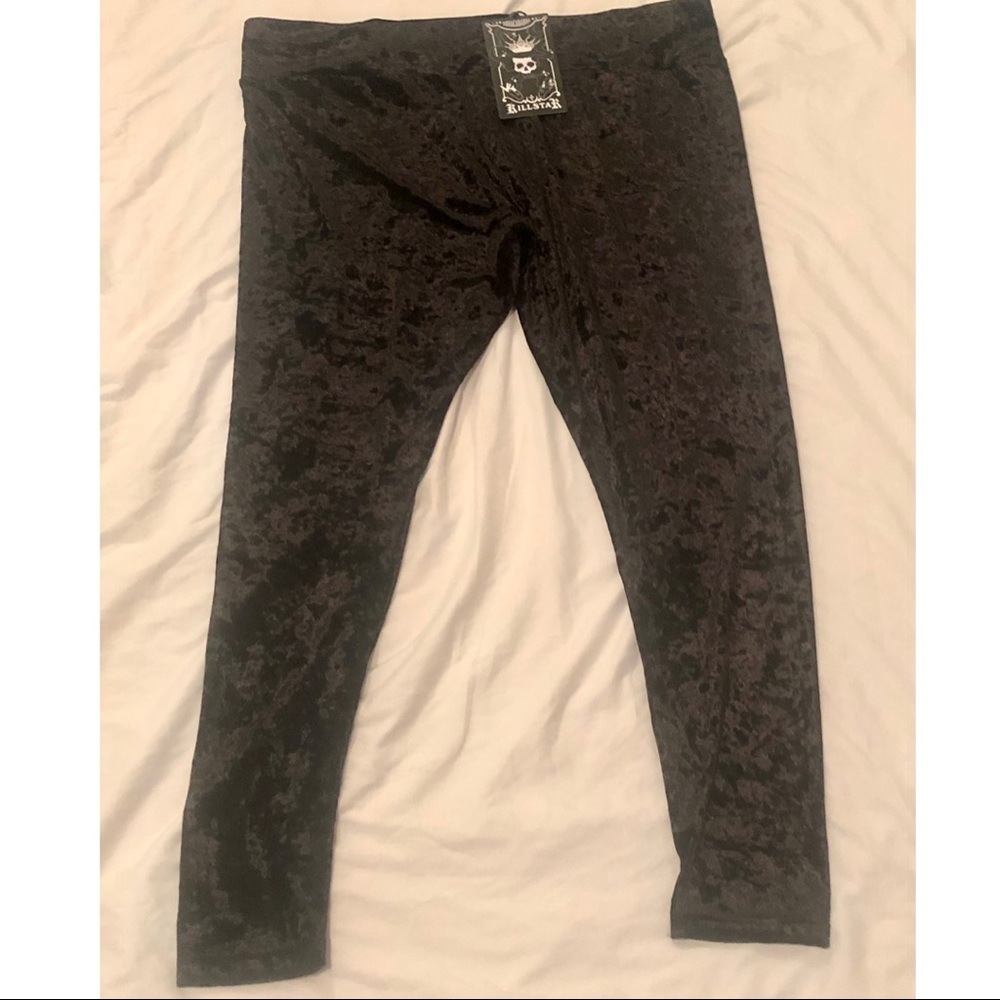 NWT - Killstar: 🖤 Hematite 🖤 Velvet Leggings (4X) Simple Gothic Style